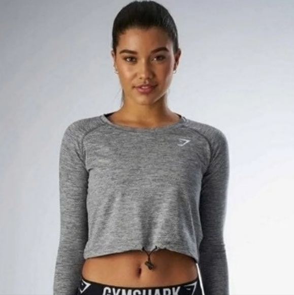 Gymshark Drawcord Cropped Gym Top Small - Picture 10 of 10